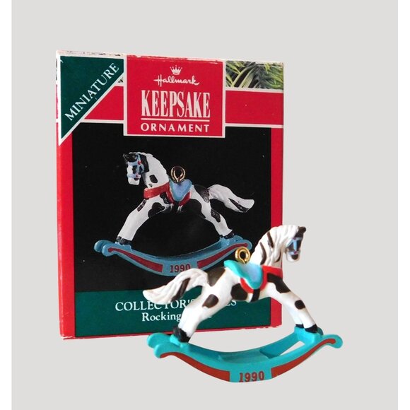 Hallmark Keepsake Miniature Ornament 1990 Rocking Horse Collectors Series - Picture 1 of 4